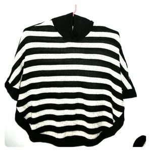 Chris & Carol Striped Classy Poncho Size S Made in USA